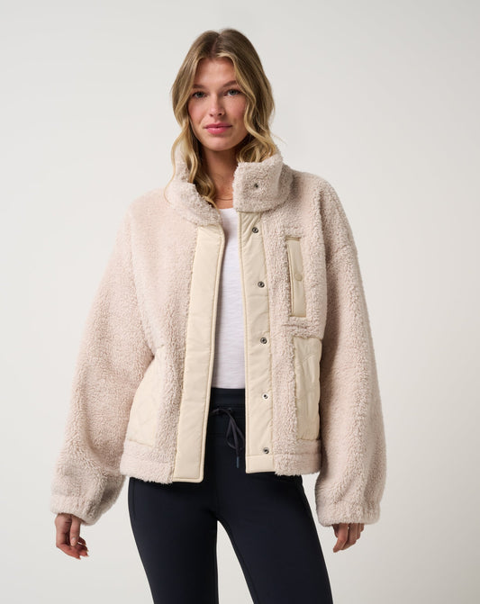 Clubside Sherpa Jacket Brazilian Sand | Travis Mathew Latest