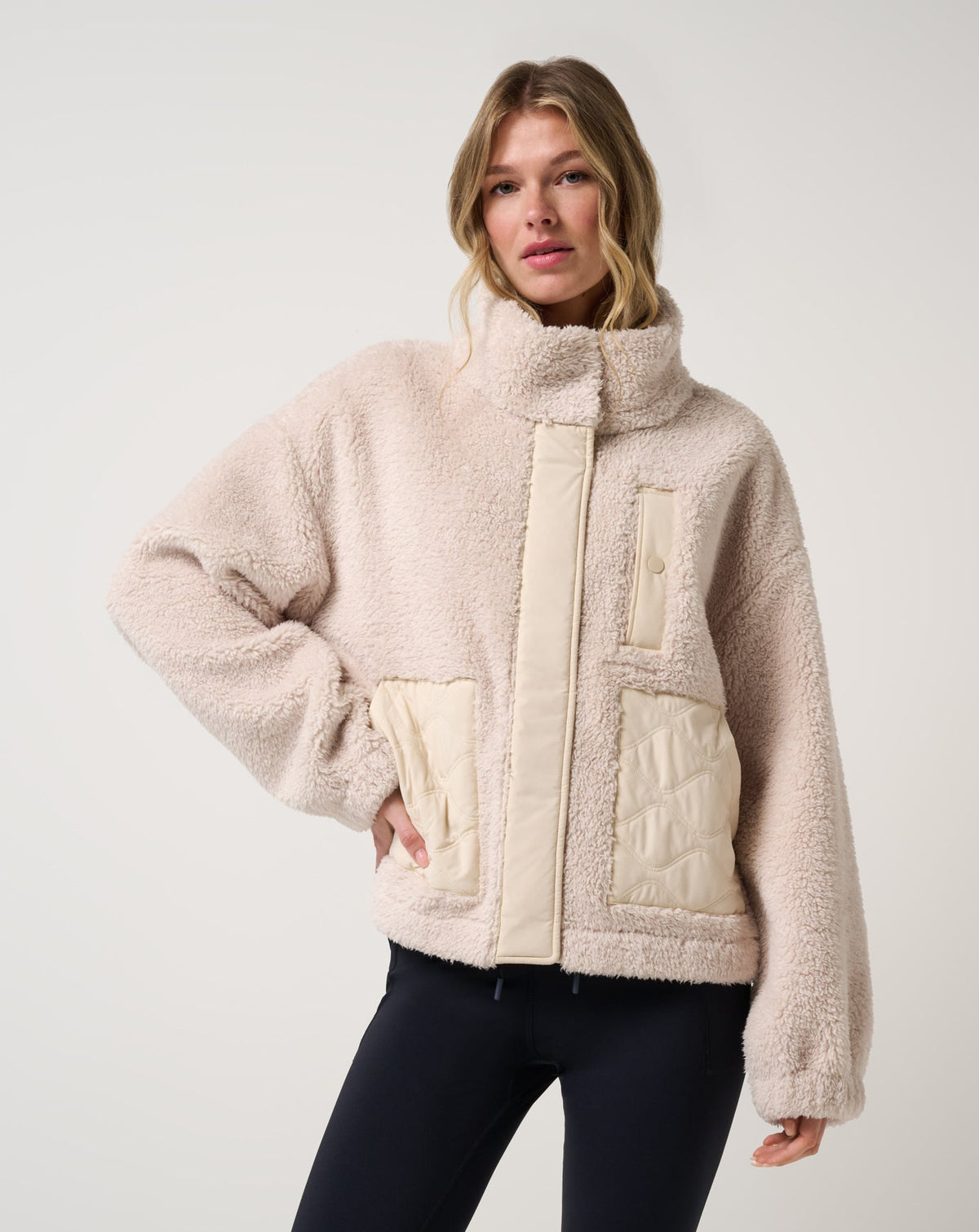 Clubside Sherpa Jacket Brazilian Sand | Travis Mathew Latest
