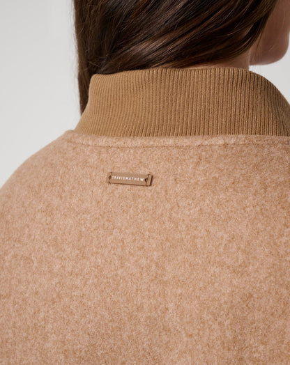 Clubside Varsity Bomber Heather Chestnut Multi | Travis Mathew Discount