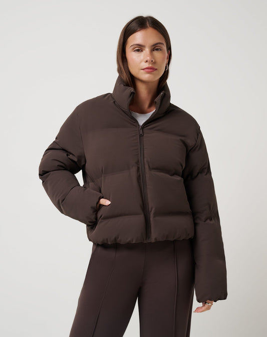 Moontide Bonded Puffer Jacket Coffee Grounds | Travis Mathew Quality