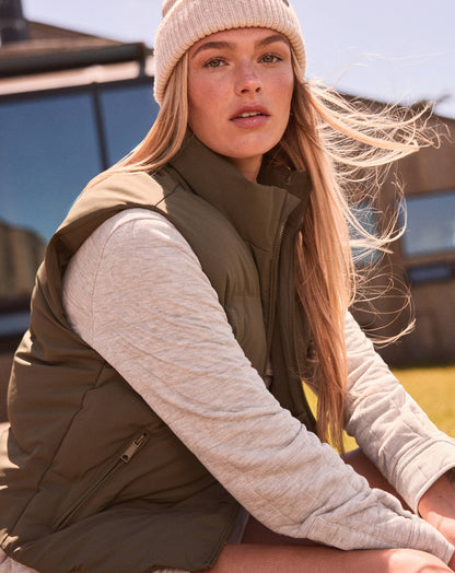Moontide Bonded Puffer Vest Grape Leaf | Travis Mathew Featured