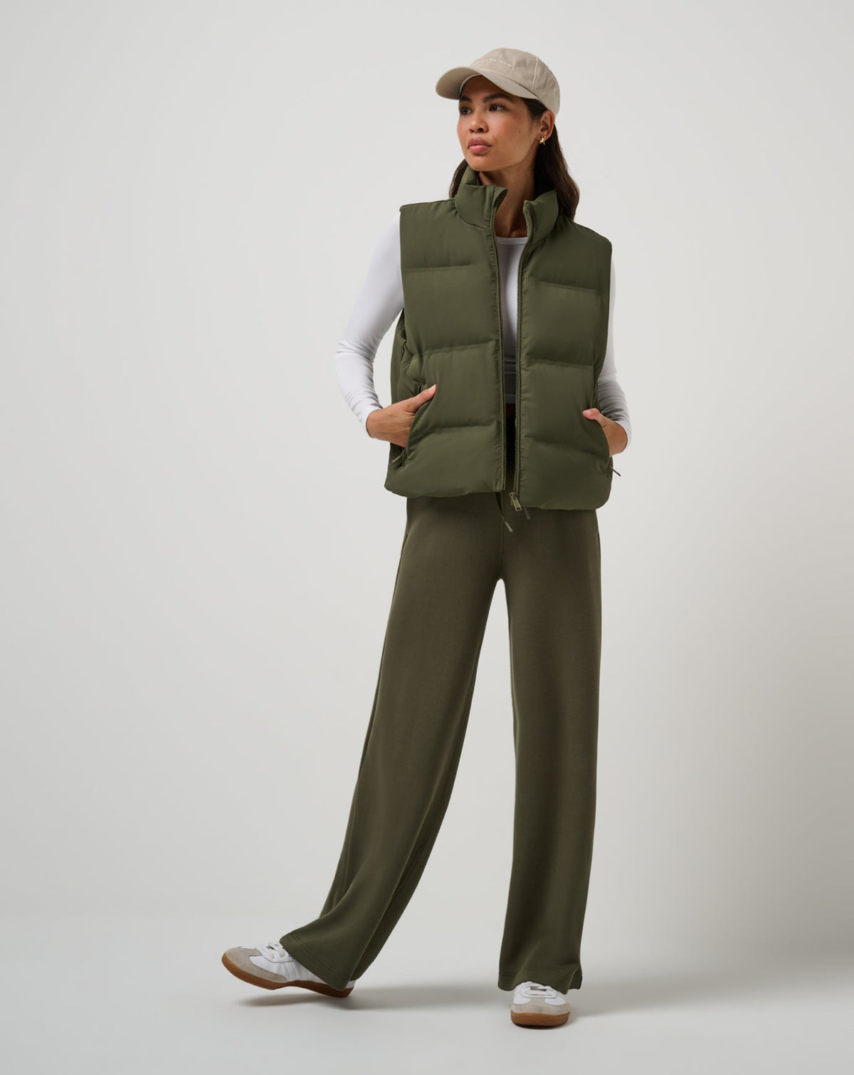 Moontide Bonded Puffer Vest Grape Leaf | Travis Mathew Featured