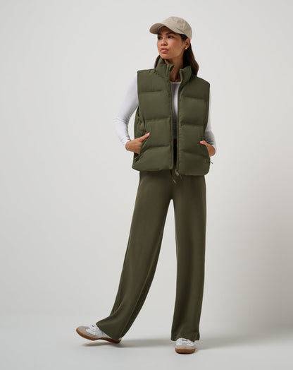 Moontide Bonded Puffer Vest Grape Leaf | Travis Mathew Featured