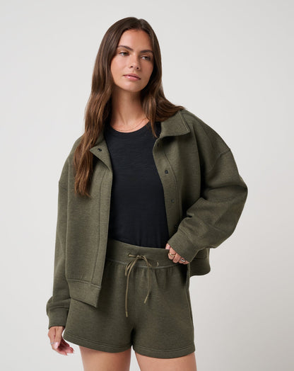 Cloudscape Button Down Heather Grape Leaf | Travis Mathew Best Price