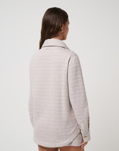 Cloud Coastal Quilted Shacket Heather Savannah Tan | Travis Mathew Discount