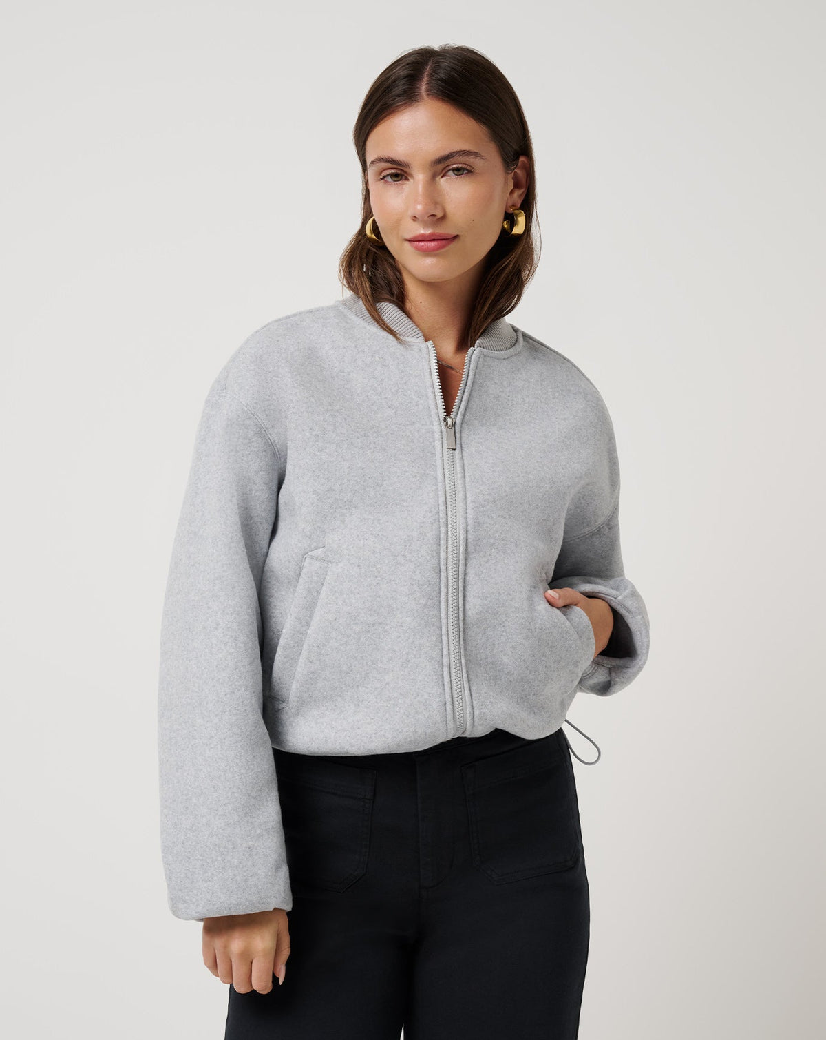 Rustic Retreat Bomber Heather Light Grey | Travis Mathew Best Price
