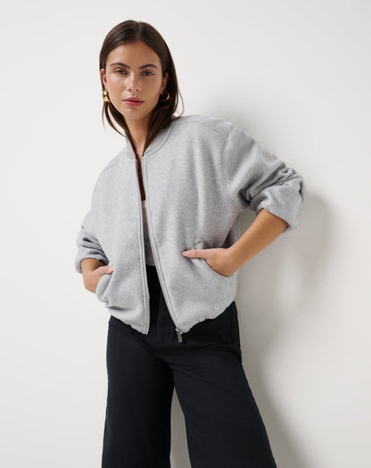 Rustic Retreat Bomber Heather Light Grey | Travis Mathew Best Price