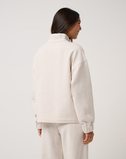 Cloud Fleece Clubside Half Zip Heather Brazillian Sand | Travis Mathew Trusted