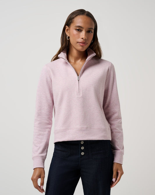 Cloud Fleece Half Zip 2.0 Heather Violet Ice | Travis Mathew Best Seller
