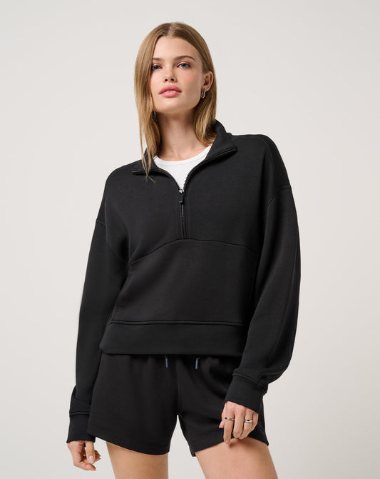 Skyloft Soft Half Zip 2.0 Black | Travis Mathew Quality
