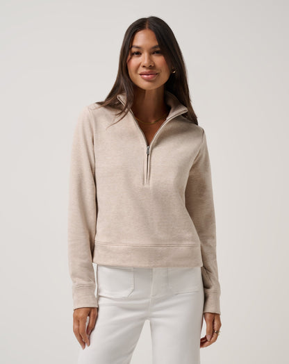 Cloud Fleece Half Zip 2.0 Heather Natural | Travis Mathew Deals