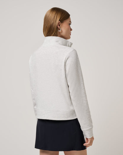 Cloud Fleece Half Zip 2.0 Heather Light Grey | Travis Mathew Everyday