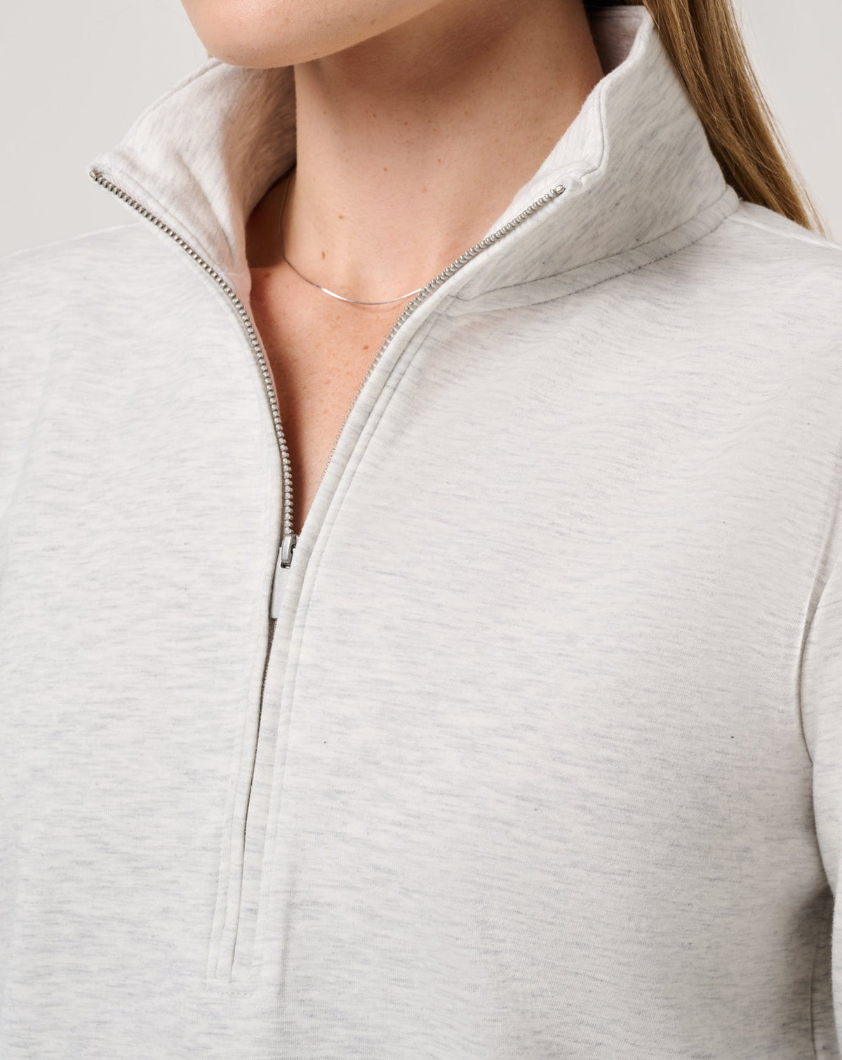 Cloud Fleece Half Zip 2.0 Heather Light Grey | Travis Mathew Everyday