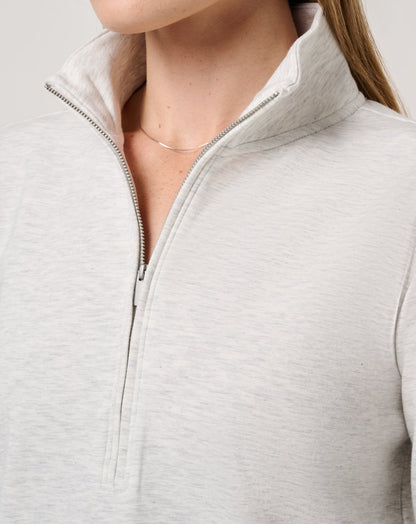 Cloud Fleece Half Zip 2.0 Heather Light Grey | Travis Mathew Everyday