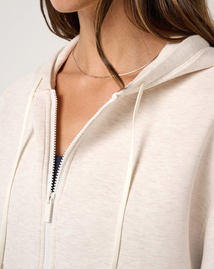 Cloudscape Zip Hood Heather Brazillian Sand | Travis Mathew Exclusive