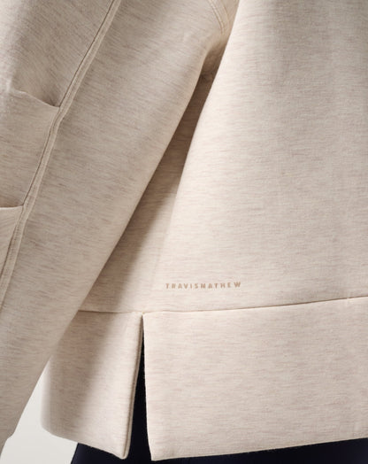 Cloudscape Zip Hood Heather Brazillian Sand | Travis Mathew Exclusive