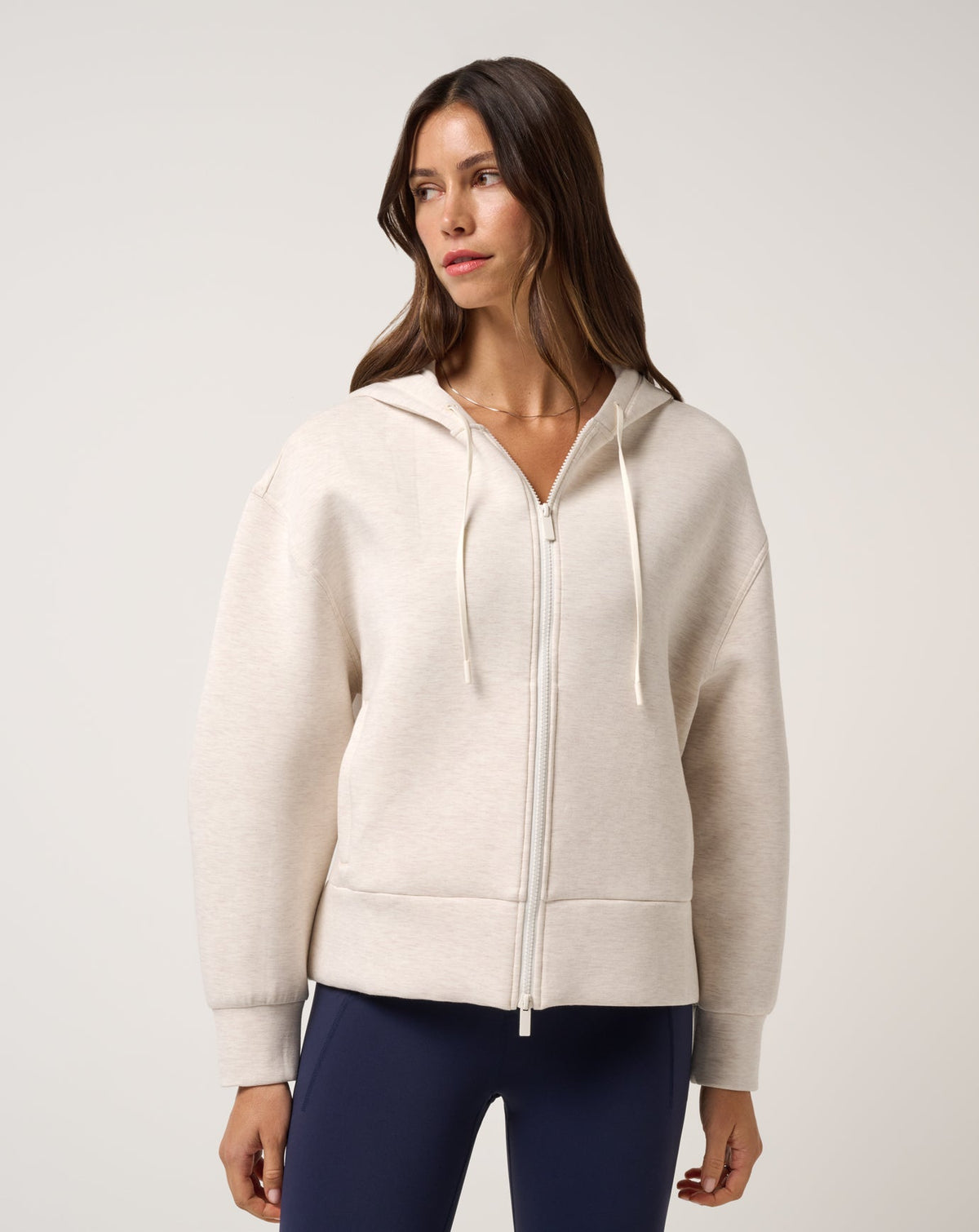 Cloudscape Zip Hood Heather Brazillian Sand | Travis Mathew Exclusive
