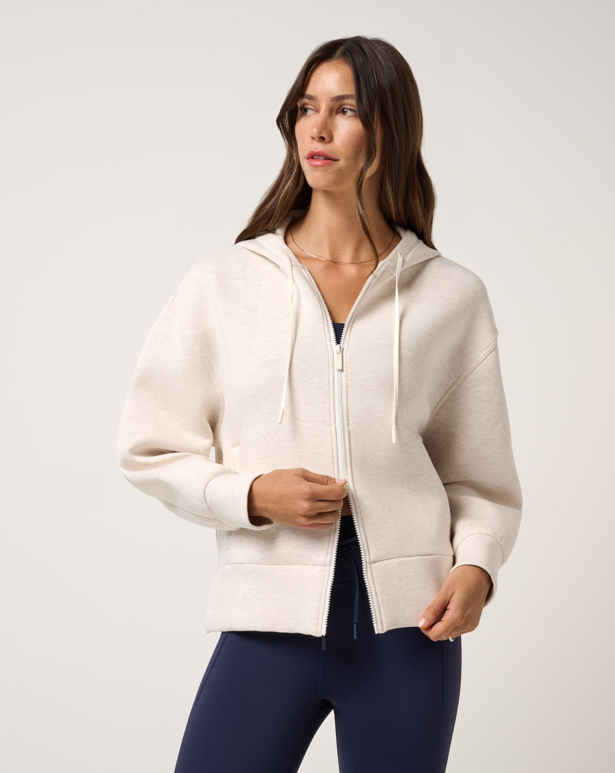 Cloudscape Zip Hood Heather Brazillian Sand | Travis Mathew Exclusive