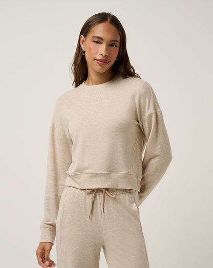 Cloud Terry Crew Heather Natural | Travis Mathew New