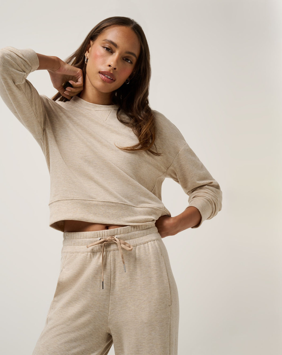 Cloud Terry Crew Heather Natural | Travis Mathew New