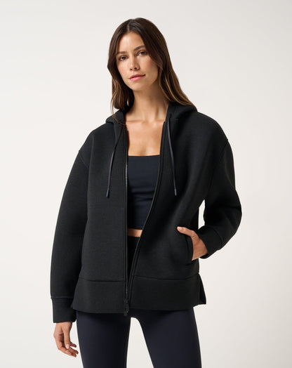 Cloudscape Zip Hood Heather Black | Travis Mathew Sale