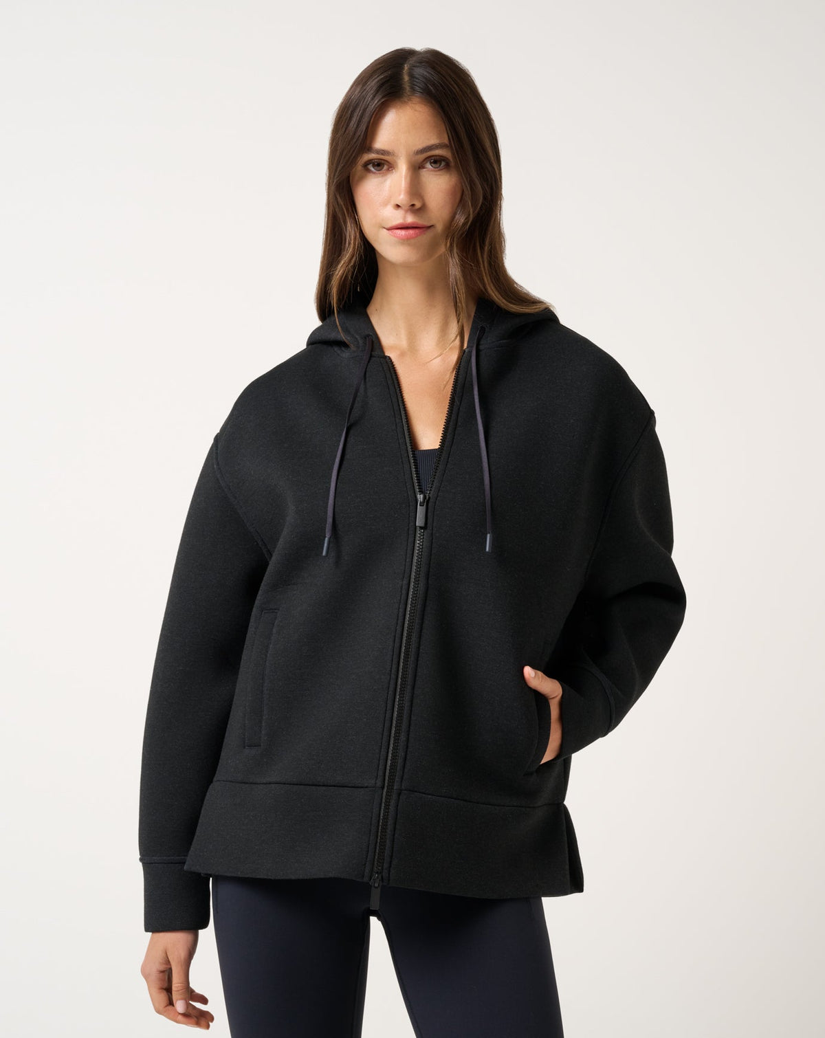 Cloudscape Zip Hood Heather Black | Travis Mathew Sale