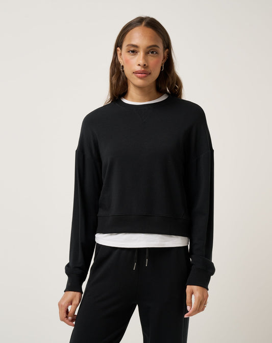 Cloud Terry Crew Black | Travis Mathew Essential