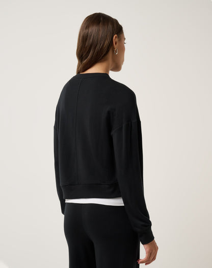 Cloud Terry Crew Black | Travis Mathew Essential