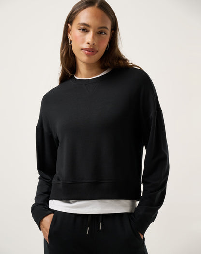 Cloud Terry Crew Black | Travis Mathew Essential