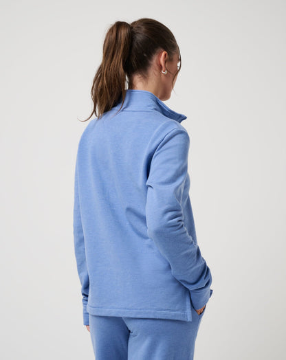 Chance Encounter 2.0 Cloud Half Zip Heather Baja Blue | Travis Mathew Sale