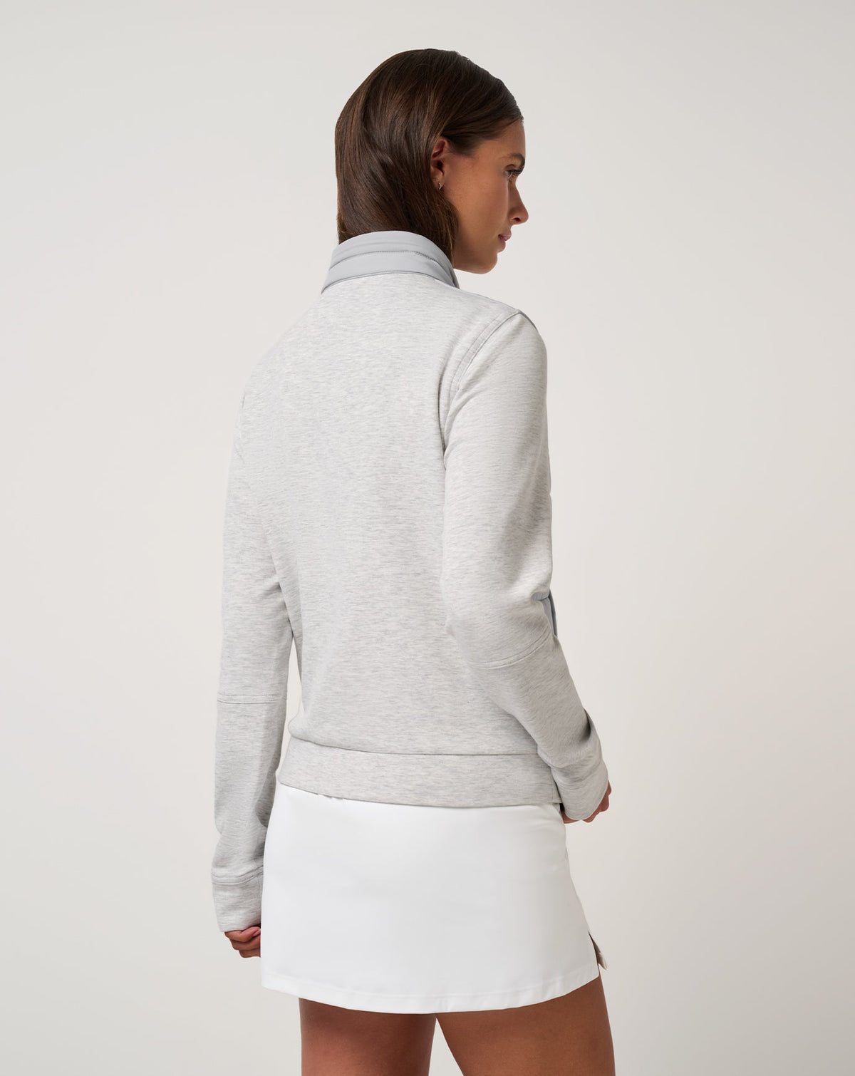 Skyloft Soft Espresso Martini Full Zip Heather Light Grey | Travis Mathew Essential