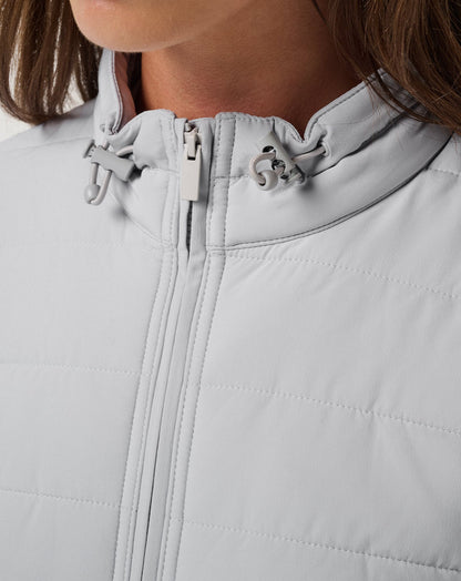 Skyloft Soft Espresso Martini Full Zip Heather Light Grey | Travis Mathew Essential