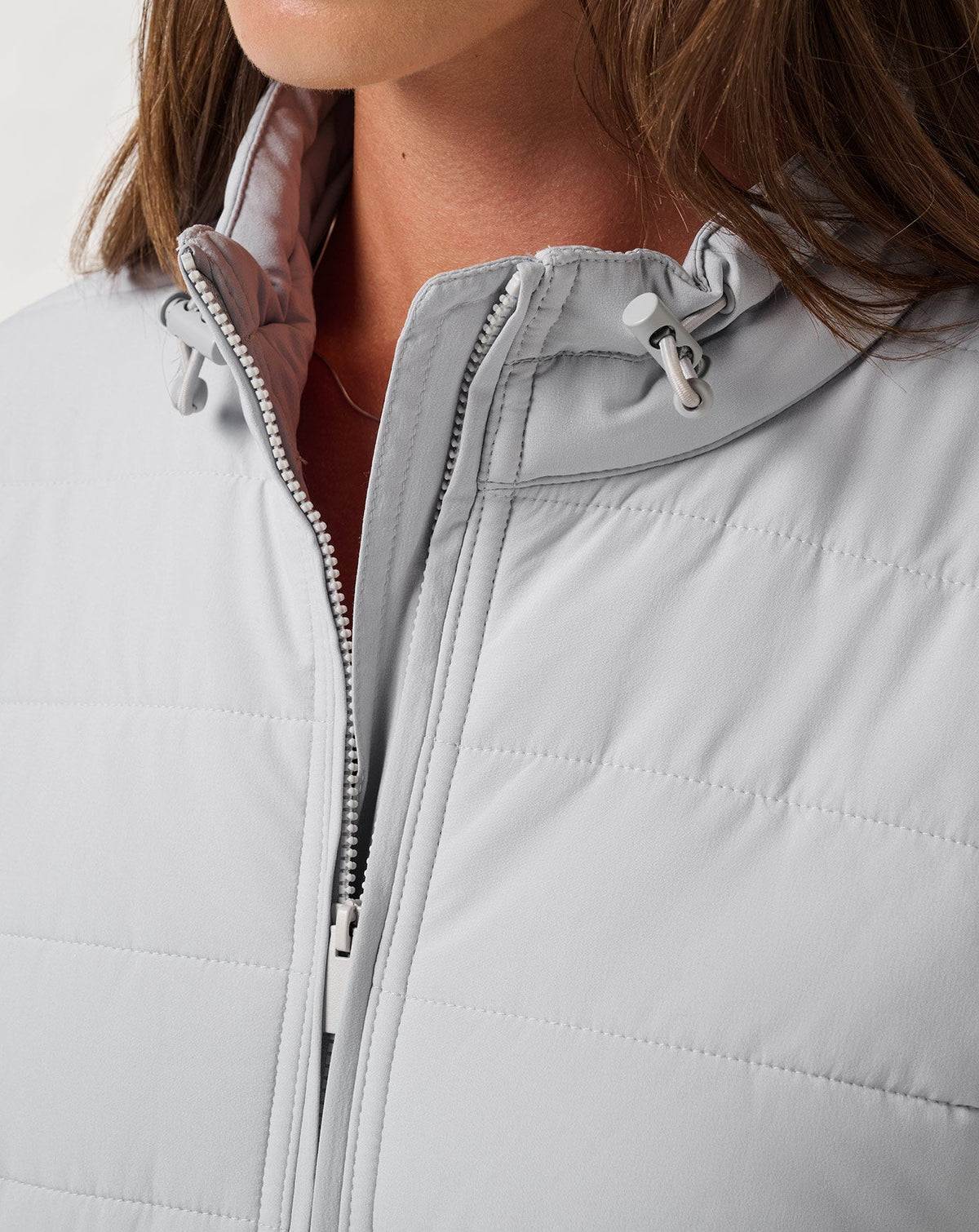 Skyloft Soft Espresso Martini Full Zip Heather Light Grey | Travis Mathew Essential