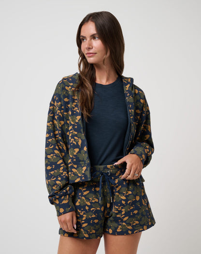 Cloud Fleece Printed Hoodie Navy Blazer Floral Multi | Travis Mathew Best Seller