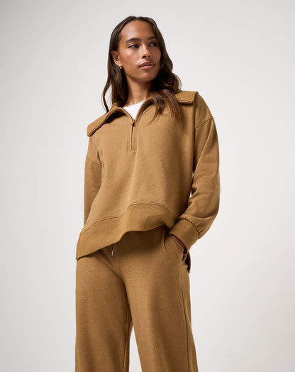 Save The Day Cloud Half Zip 2.0 Heather Spice | Travis Mathew New
