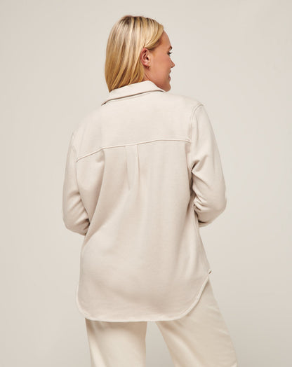Cloud Fleece Shacket Heather Pumice Stone | Travis Mathew Latest