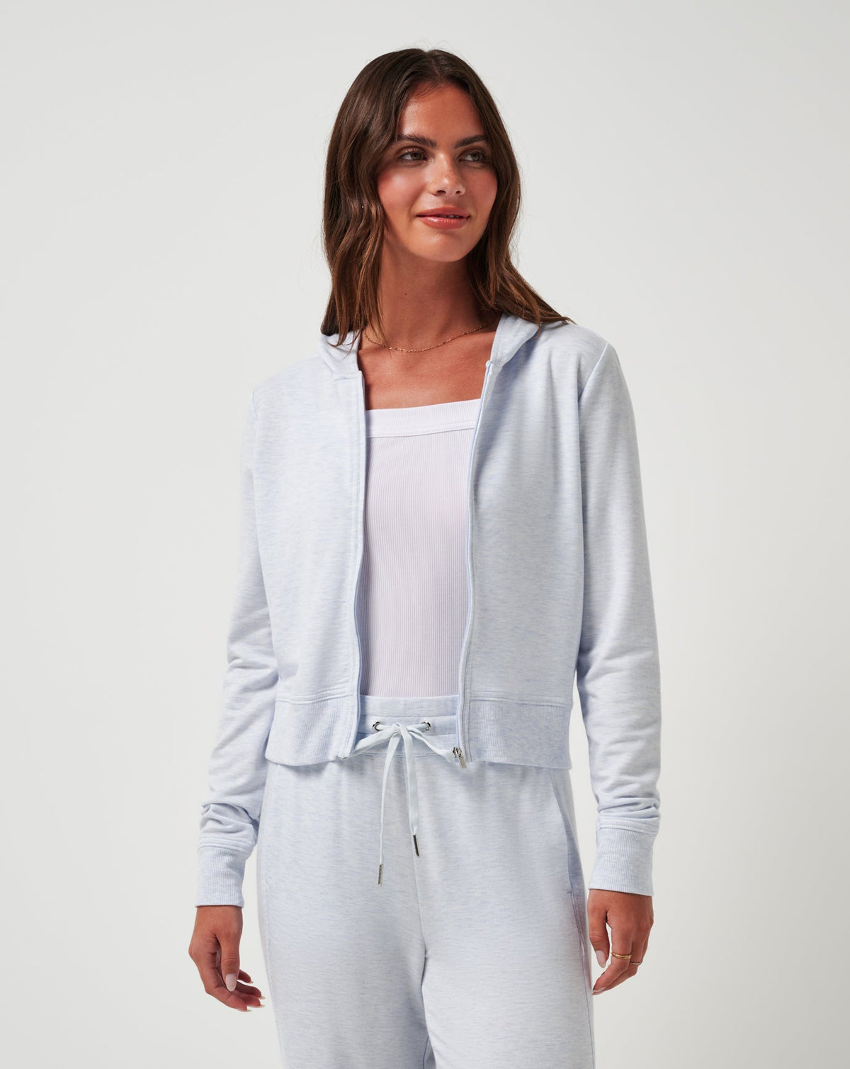 Cloud Terry Zip Hoodie Heather Ancient Water | Travis Mathew Signature
