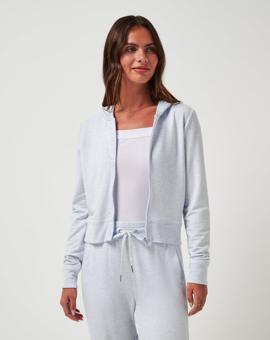 Cloud Terry Zip Hoodie Heather Ancient Water | Travis Mathew Signature