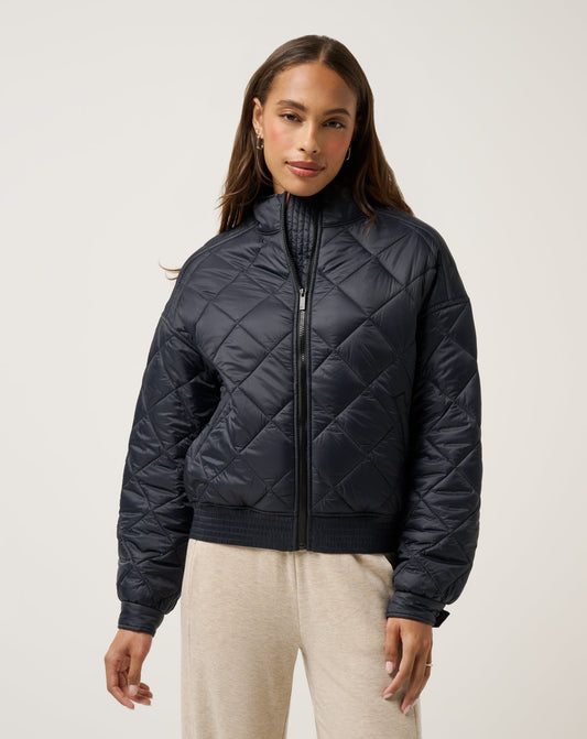Lights At Night Quilted Jacket Obsidian | Travis Mathew Best Seller