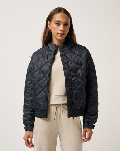 Lights At Night Quilted Jacket Obsidian | Travis Mathew Best Seller
