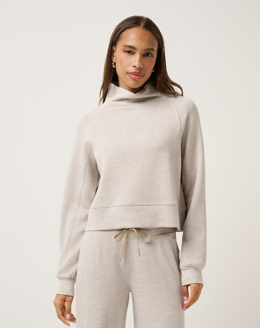 Skyloft Soft Funnel Neck Heather Savannah Tan | Travis Mathew Quality