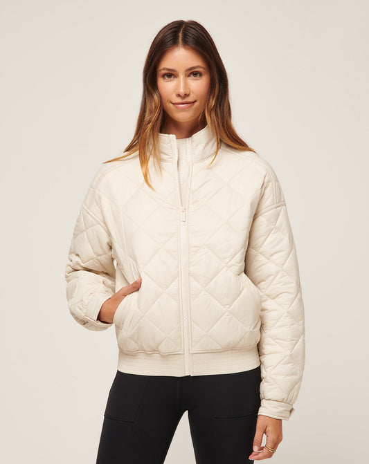 Lights At Night Quilted Jacket Pumice Stone | Travis Mathew Premium