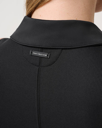 Moveknit Rib Zip Polo Black | Travis Mathew Deals
