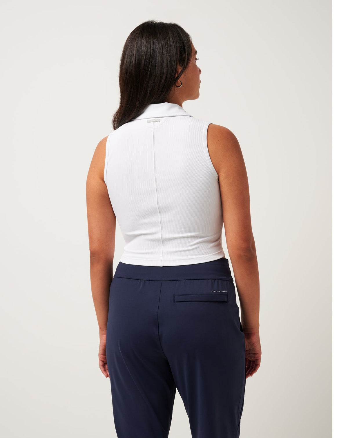 Moveknit Rib Zip Polo White | Travis Mathew Discount