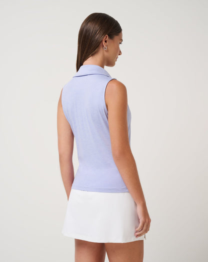 Skyloft Light Sleeveless Polo Heather Soft Blue | Travis Mathew Great Value