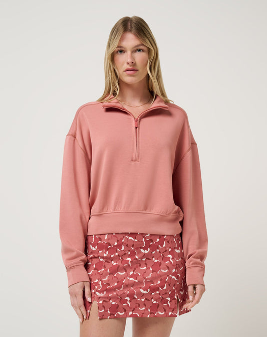 Skyloft Soft Echo Half Zip Brick Dust | Travis Mathew Latest