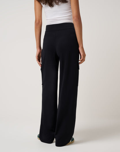 Friday Doubleknit Utility Wide Leg Pant Black | Travis Mathew New