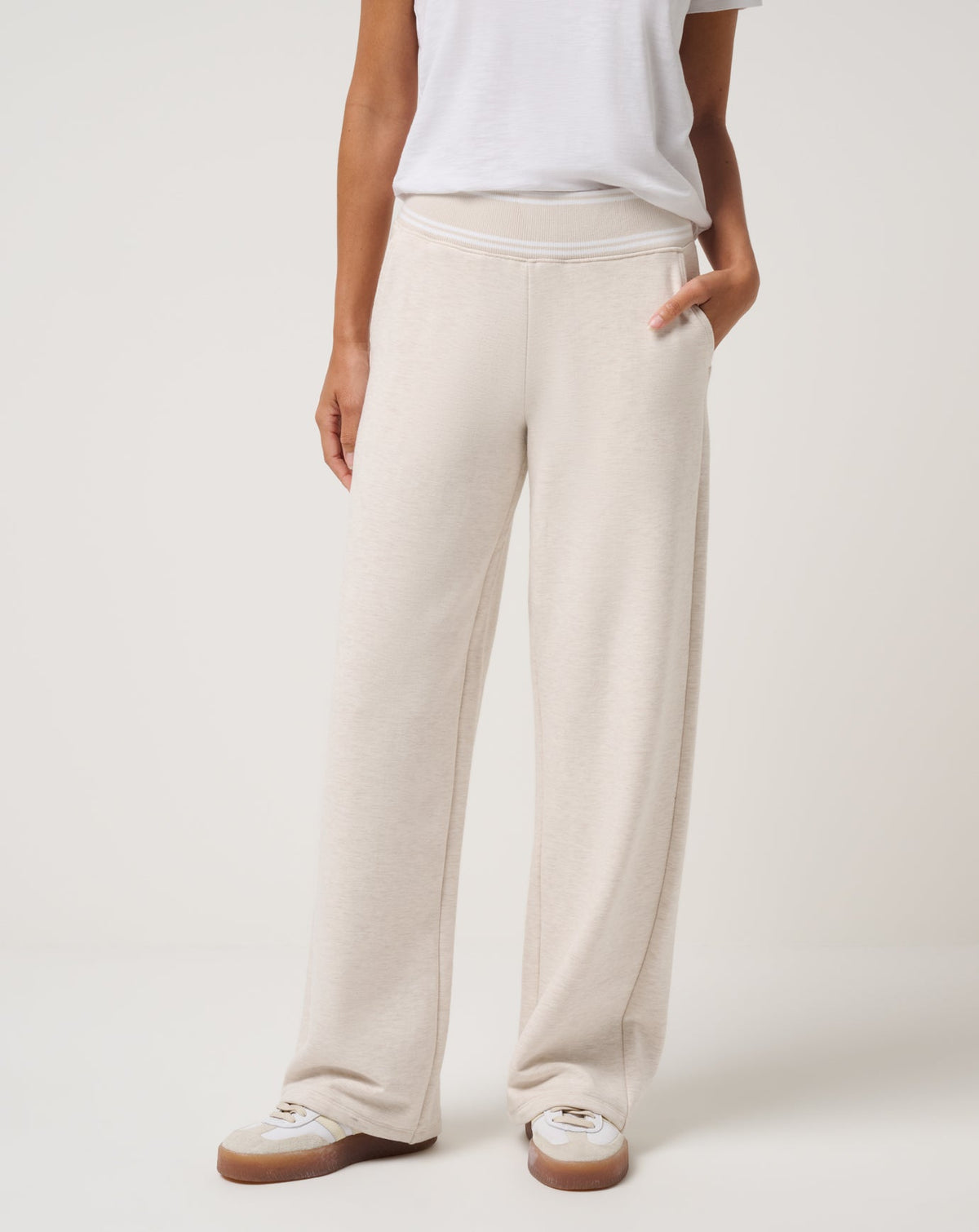 Cloud Fleece Clubside Wide Leg Pant Heather Brazillian Sand | Travis Mathew Popular
