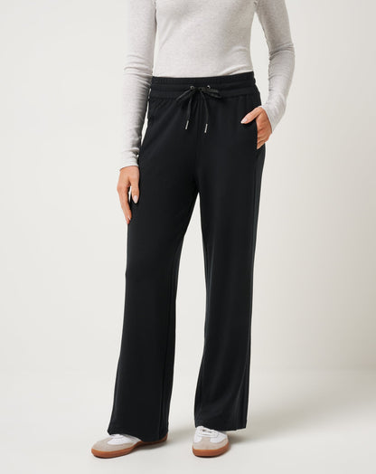 Cloud Terry Wide Leg Pant Black | Travis Mathew Quality