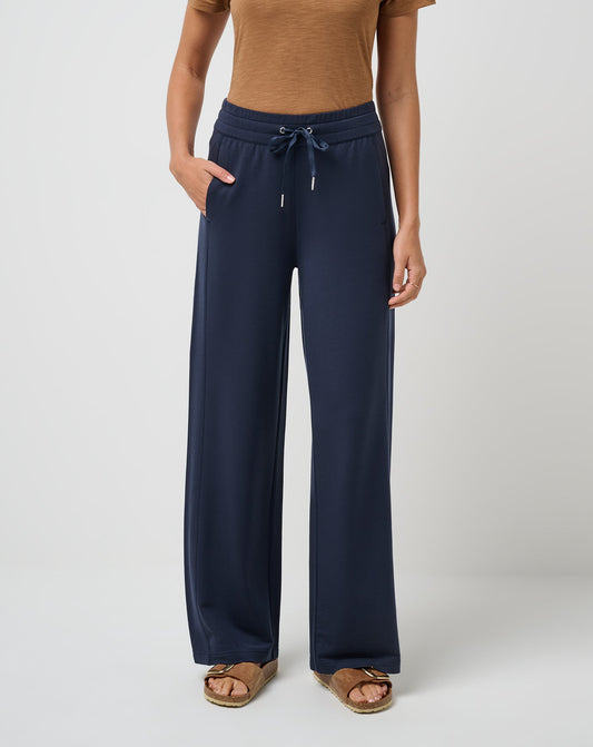 Cloud Terry Wide Leg Pant Navy Blazer | Travis Mathew Essential